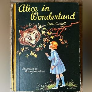 RARE Antique Harry Rountree Alice in Wonderland Color Plates hardcover book